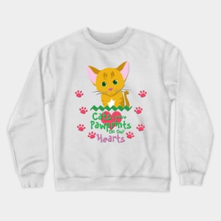 Cats Leave Pawprints on Our Hearts Crewneck Sweatshirt